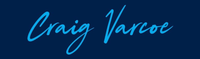 Craig Varcoe - 781x232px - Light Blue on Dark Background